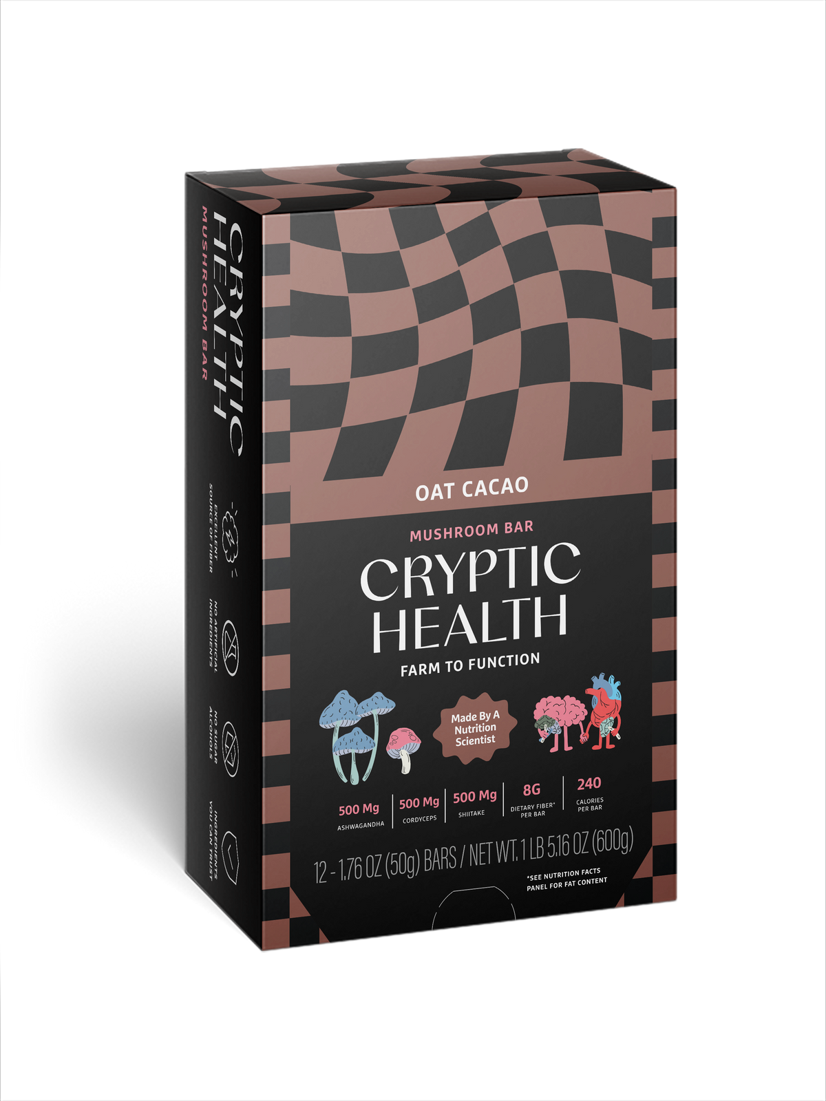 Oat Cacao Mushroom Bar – 12ct Case | Functional, Plant-Based