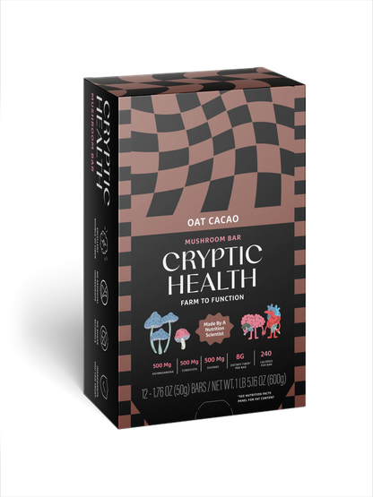 Oat Cacao Mushroom Bar – 12ct Case | Functional, Plant-Based