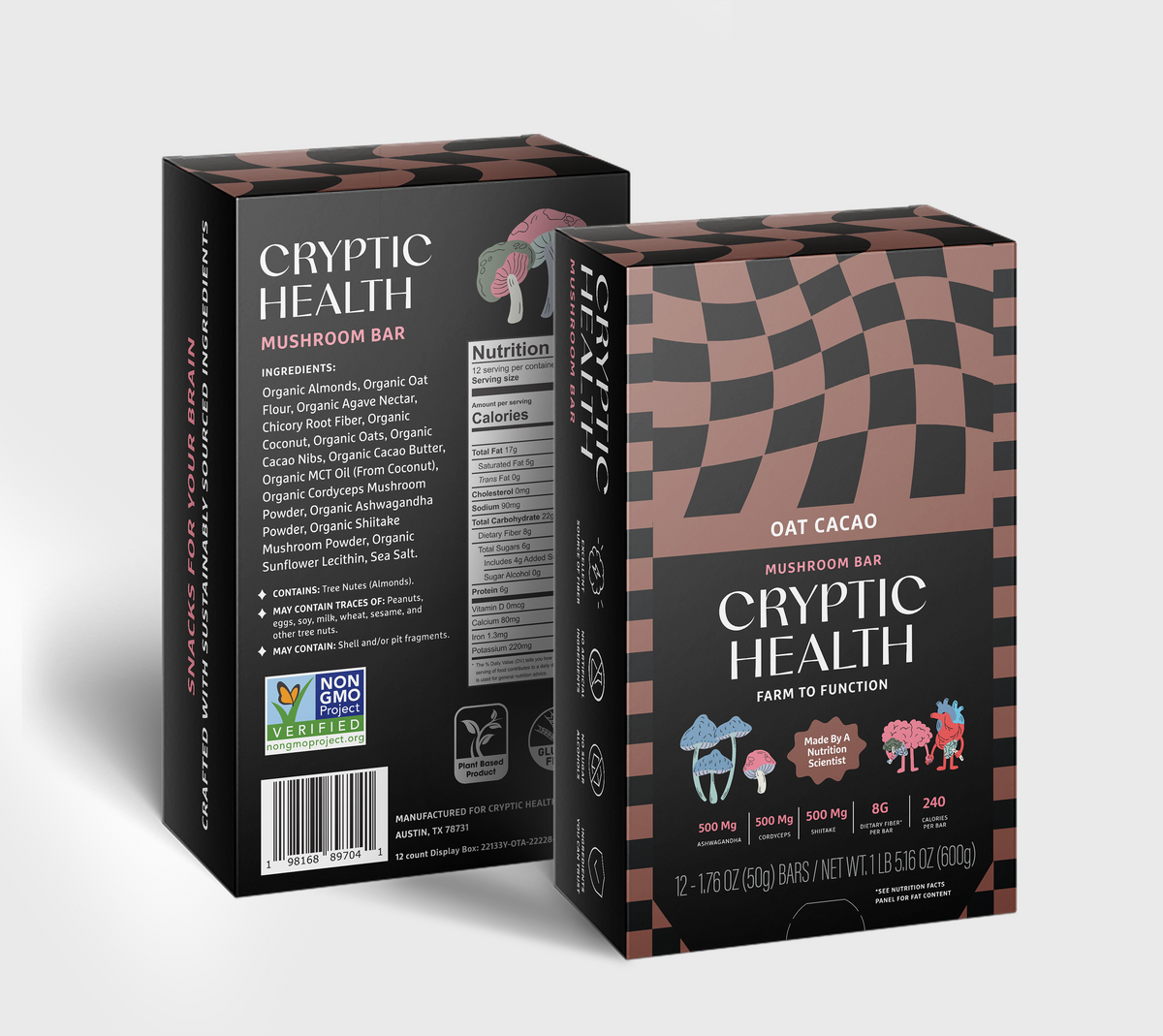 Oat Cacao Mushroom Bar – 12ct Case | Functional, Plant-Based